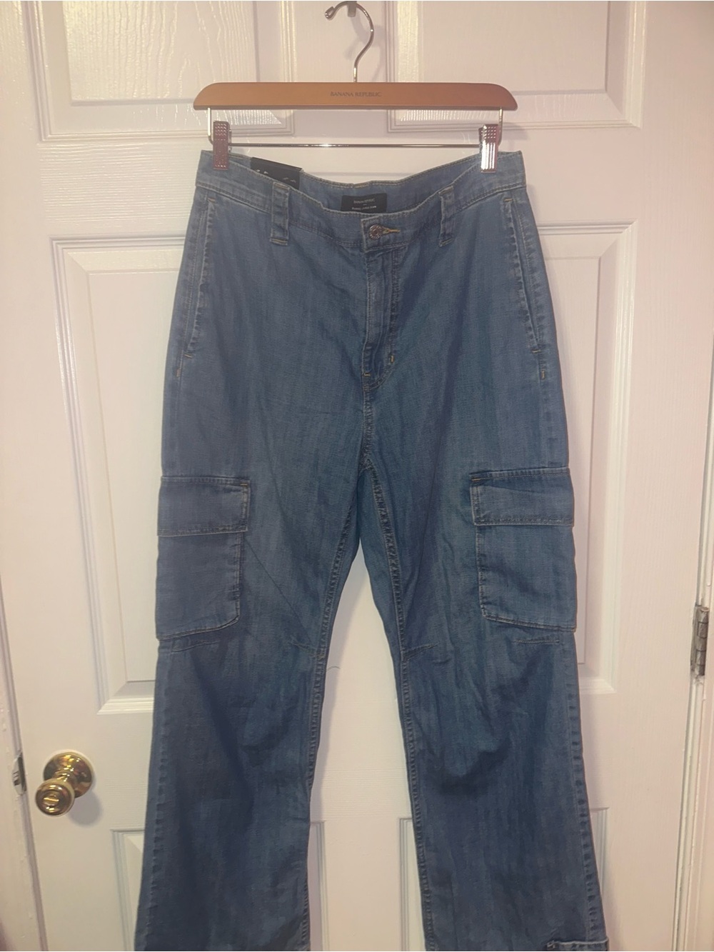 Banana Republic Light Blue Wide Leg Cargo Jeans
